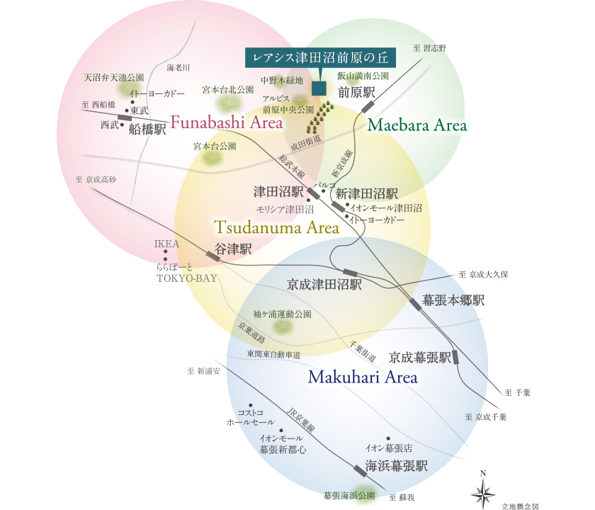 レアシス津田沼前原の丘 立地概念図