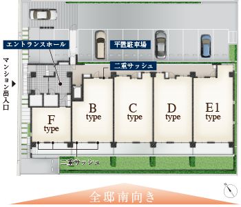 敷地配置図+1階平面図